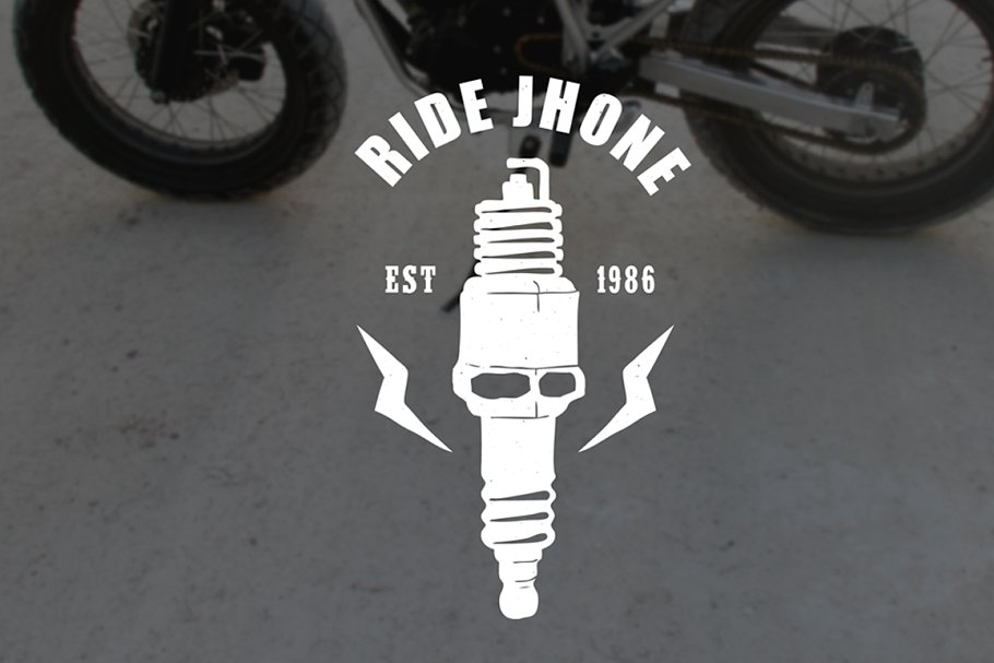 复古欧美风摩托品牌徽章设计模板 Vintage Badges Motorcycle插图(3)