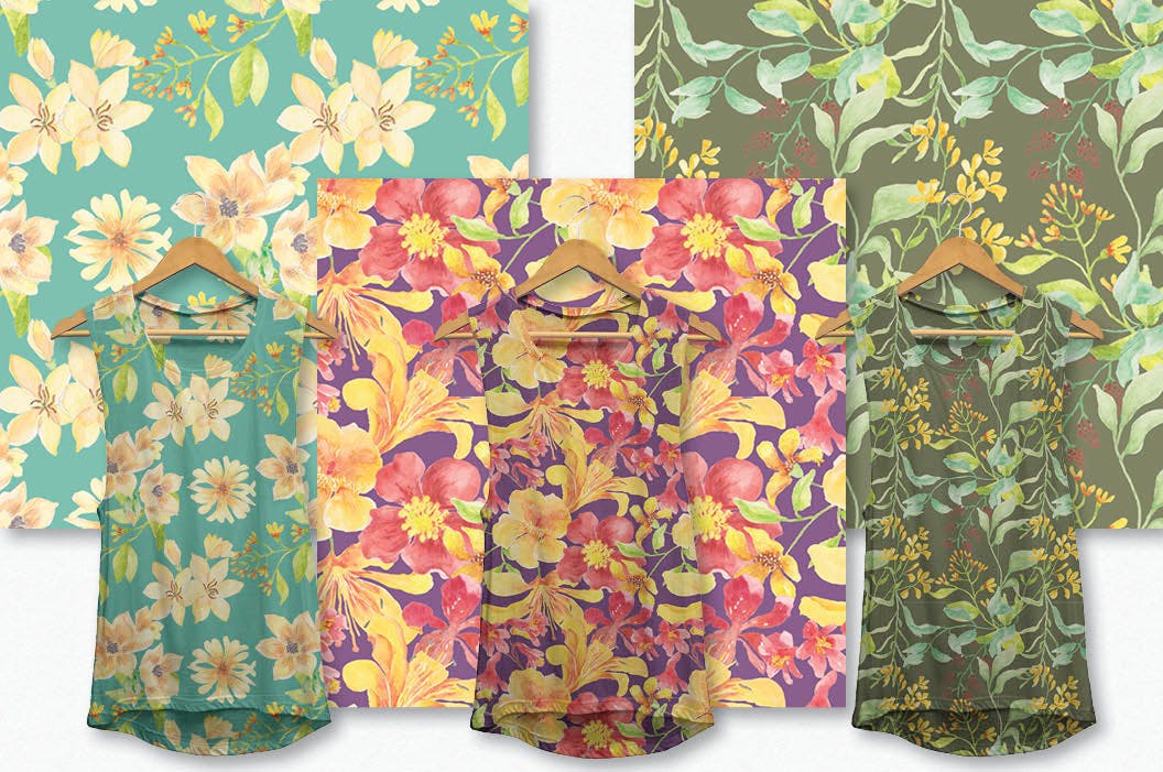 阳光明媚风格水彩花卉手绘图案剪贴画素材库精选PNG素材 Sunny Flowers: Watercolor Clip Art Mini Bundle插图(4)