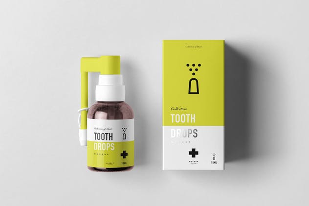 牙齿滴涂器滴瓶口腔药物包装样机模板 Tooth Drops Applicator Mock-up插图(10)