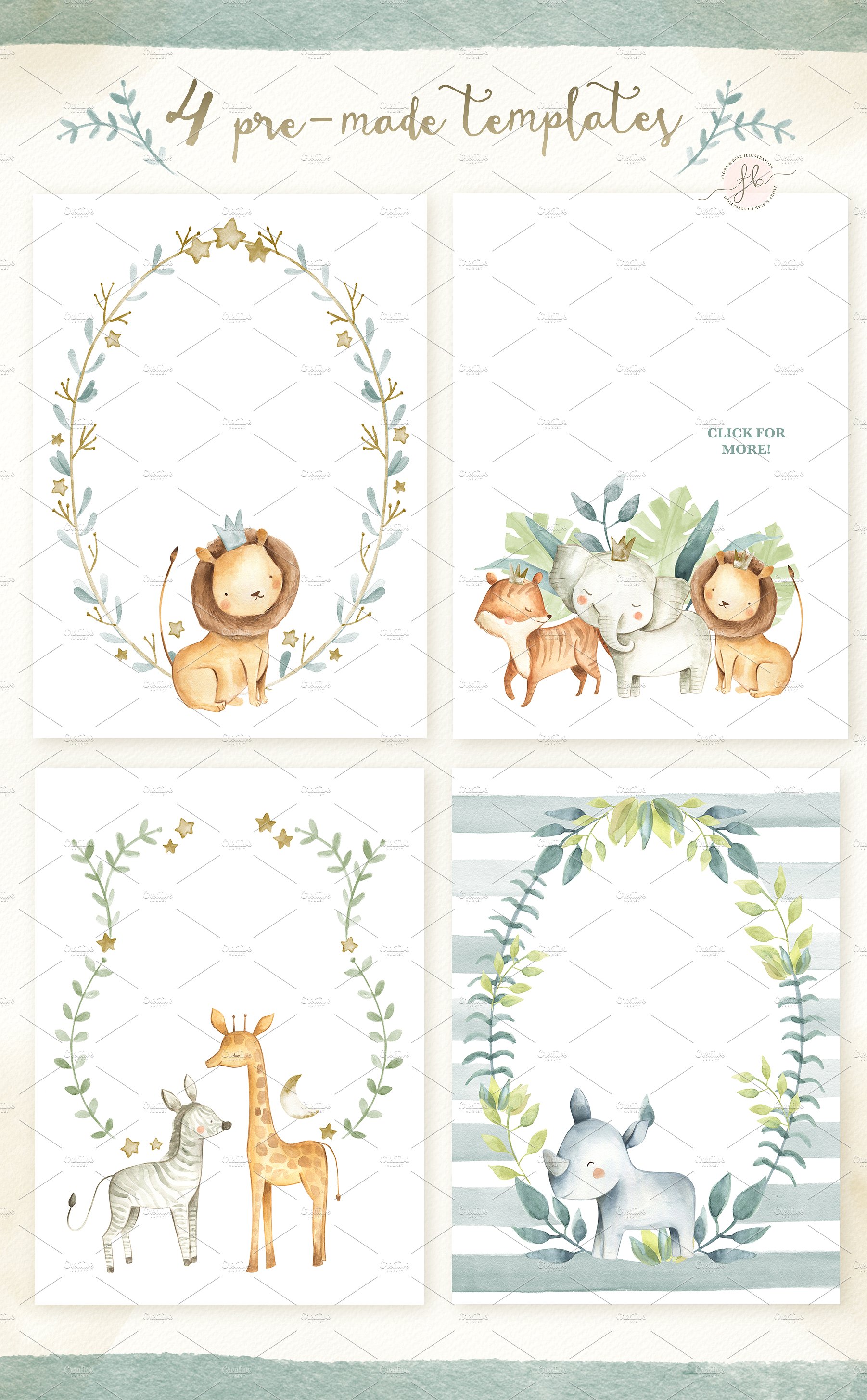 45款可爱的手绘水彩动物素材合辑下载[png,jpg]插图(4)