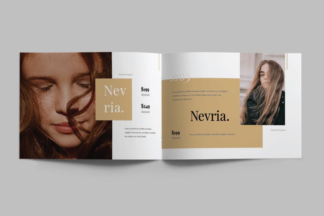 A5横版产品目录Lookbook设计InDesign模板 NEVRIA – A5 Landscape Lookbook template插图(1)