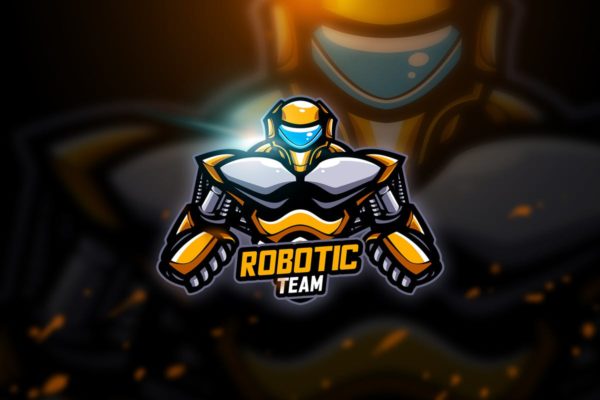 机器人电子竞技战队队徽Logo模板V2 Robotic 2 – Mascot &amp; Esport Logo