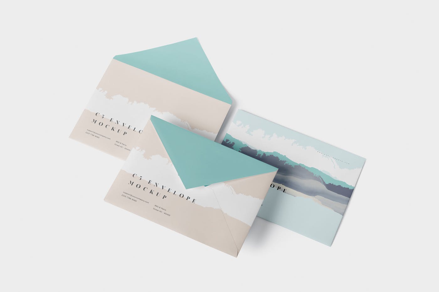 C5规格企业信封设计效果图素材库精选 Envelope C5 Mock-Up Set插图(2)