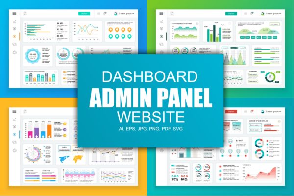 网站管理后台&amp;数据统计系统界面UI设计素材库精选素材v2 Dashboard Admin Panel Template