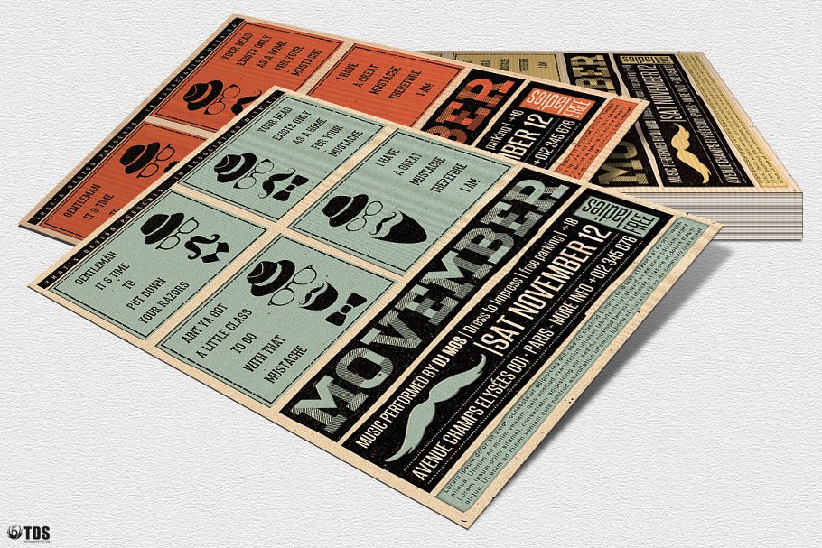 音乐主题抽象传单PSD模板v1 Movember Flyer PSD V1插图(6)