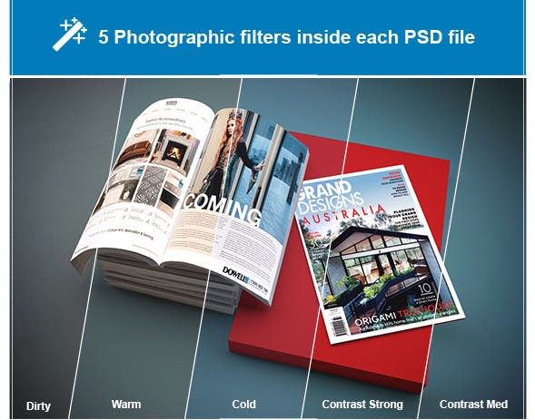 精品杂志封面&内页排版设计样机模板v1 Magazine Mockup V.1插图(7)