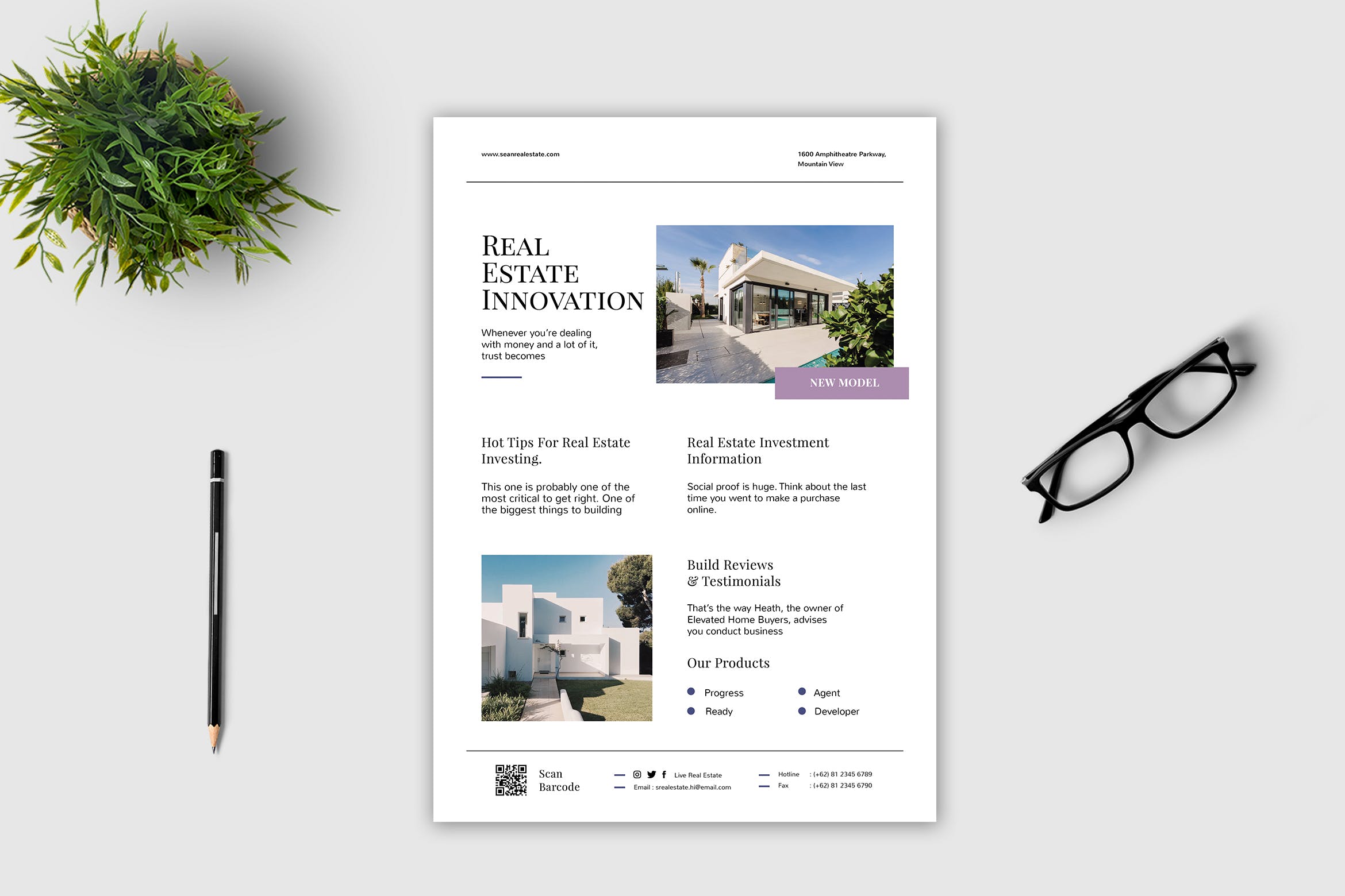 房产经销商/中介公司宣传单海报PSD素材素材库精选模板v6 Real Estate Flyer – Vol. 6插图