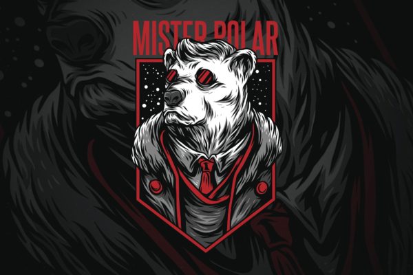 极地先生潮牌T恤印花图案素材库精选设计素材 Mister Polar