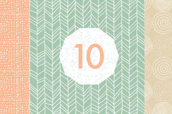 10款手绘日系淡雅小清新无缝图案 Hand Drawn Patterns #2 Pro