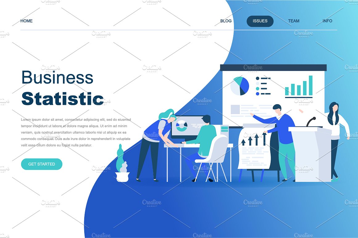 现代化平面设计着陆页模板 Flat Design Landing Page Templates插图(23)