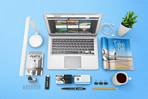 简约时尚清新配色的高品质品牌设计VI样机展示模型mockups