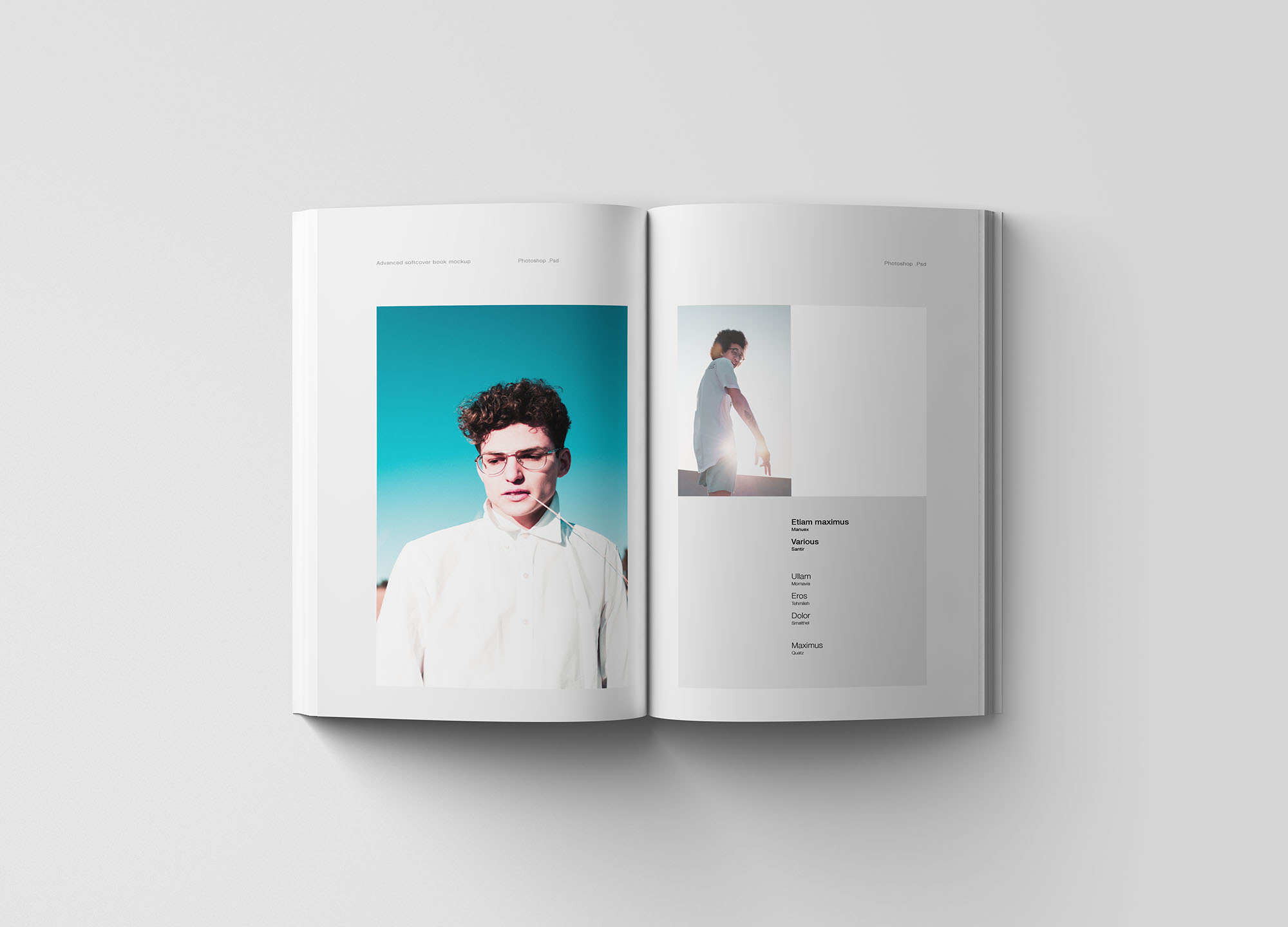 A5尺寸软封图书封面设计效果预览样机 A5 Softcover Book Mockup插图(2)