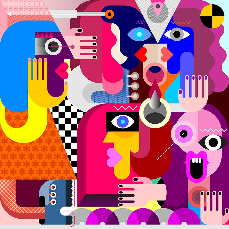 抽象人物手绘矢量插画素材 People插图(1)