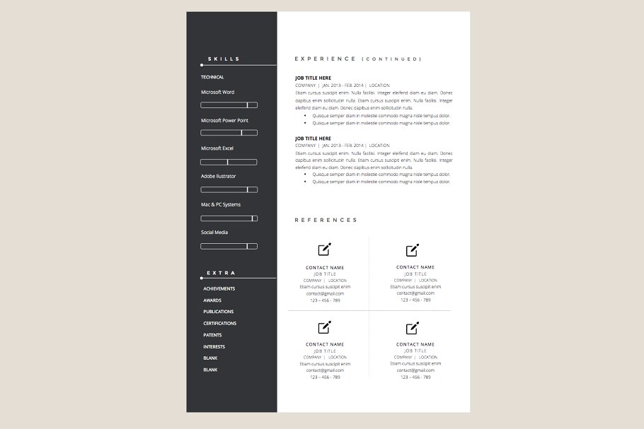 经典实用个人简历模板合集 Resume Template + Cover Letter WORD插图(1)