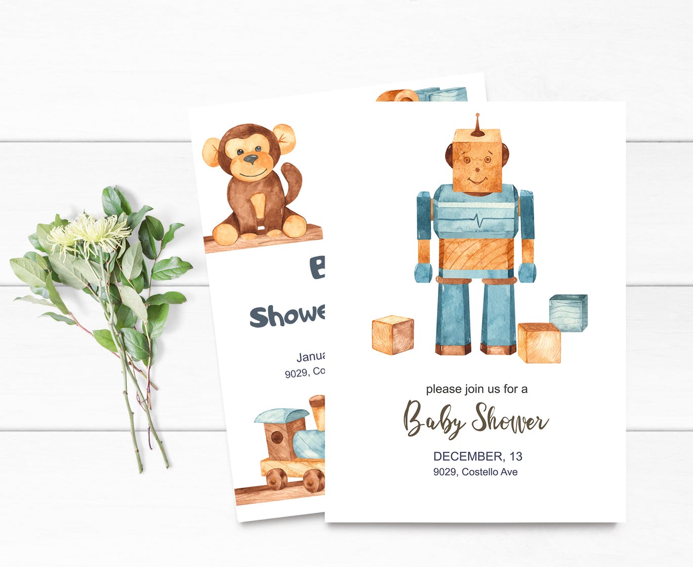 儿童玩具水彩画剪贴画/卡片/图案素材包 Watercolor kids toys. Clipart, cards, patterns插图(7)