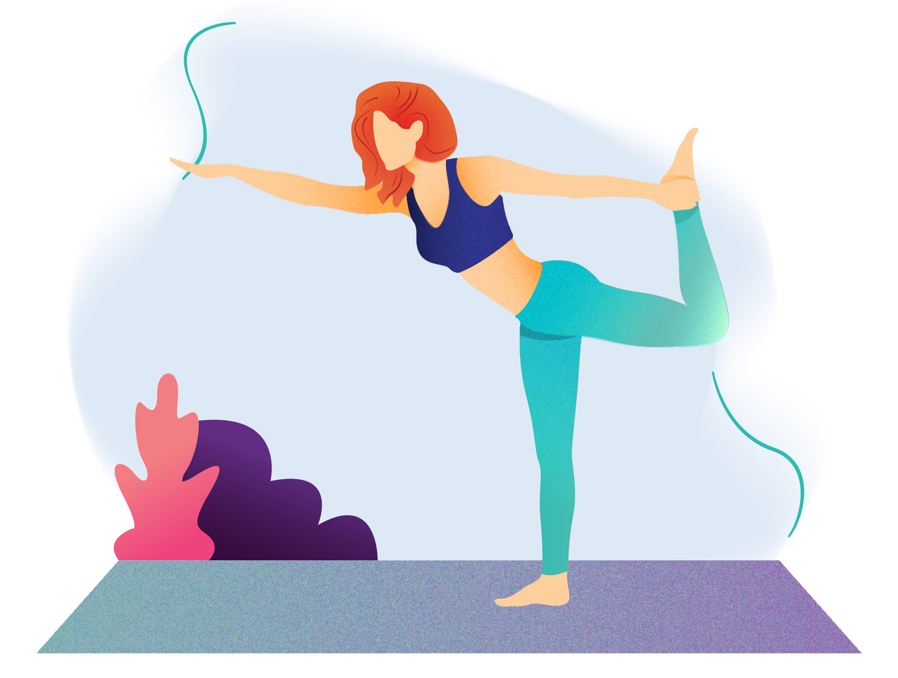 个性的瑜伽运动插画风格下载[Ai]插图(6)