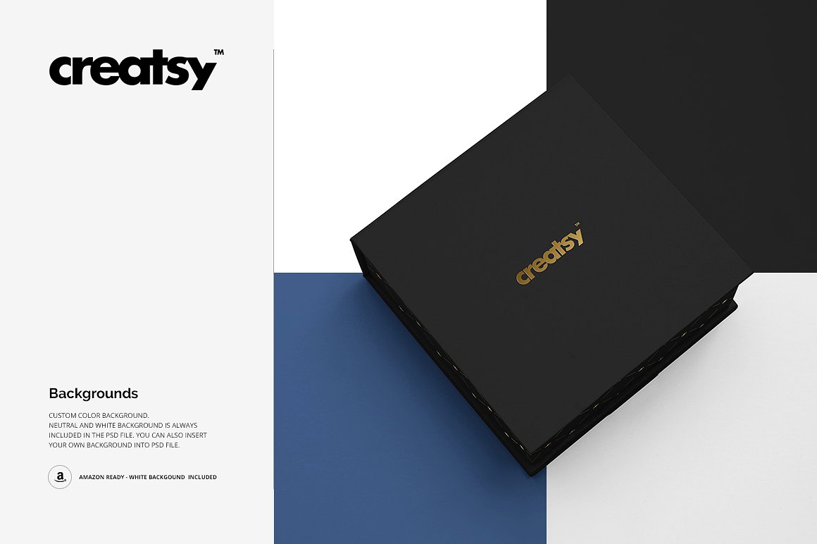 低调奢华珠宝盒礼品袋样机模板 Jewelry Box Mockup Set插图(9)