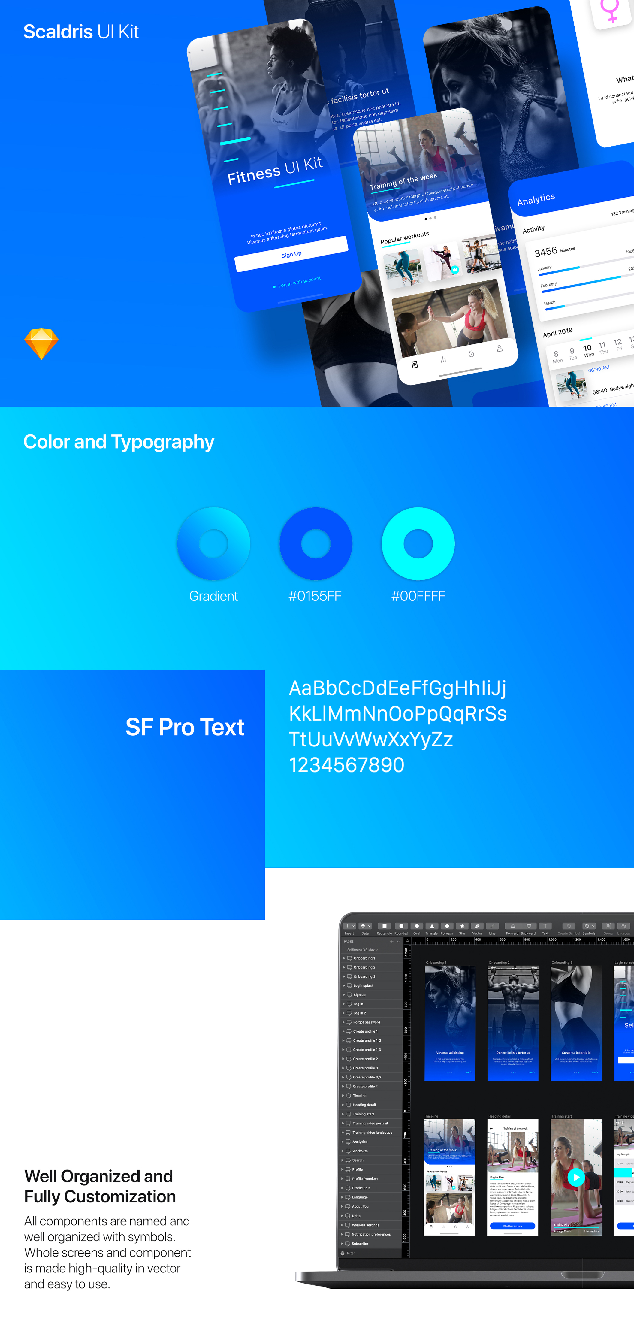 素材库下午茶:运动锻炼健身APP应用UI设计Sketch模板插图