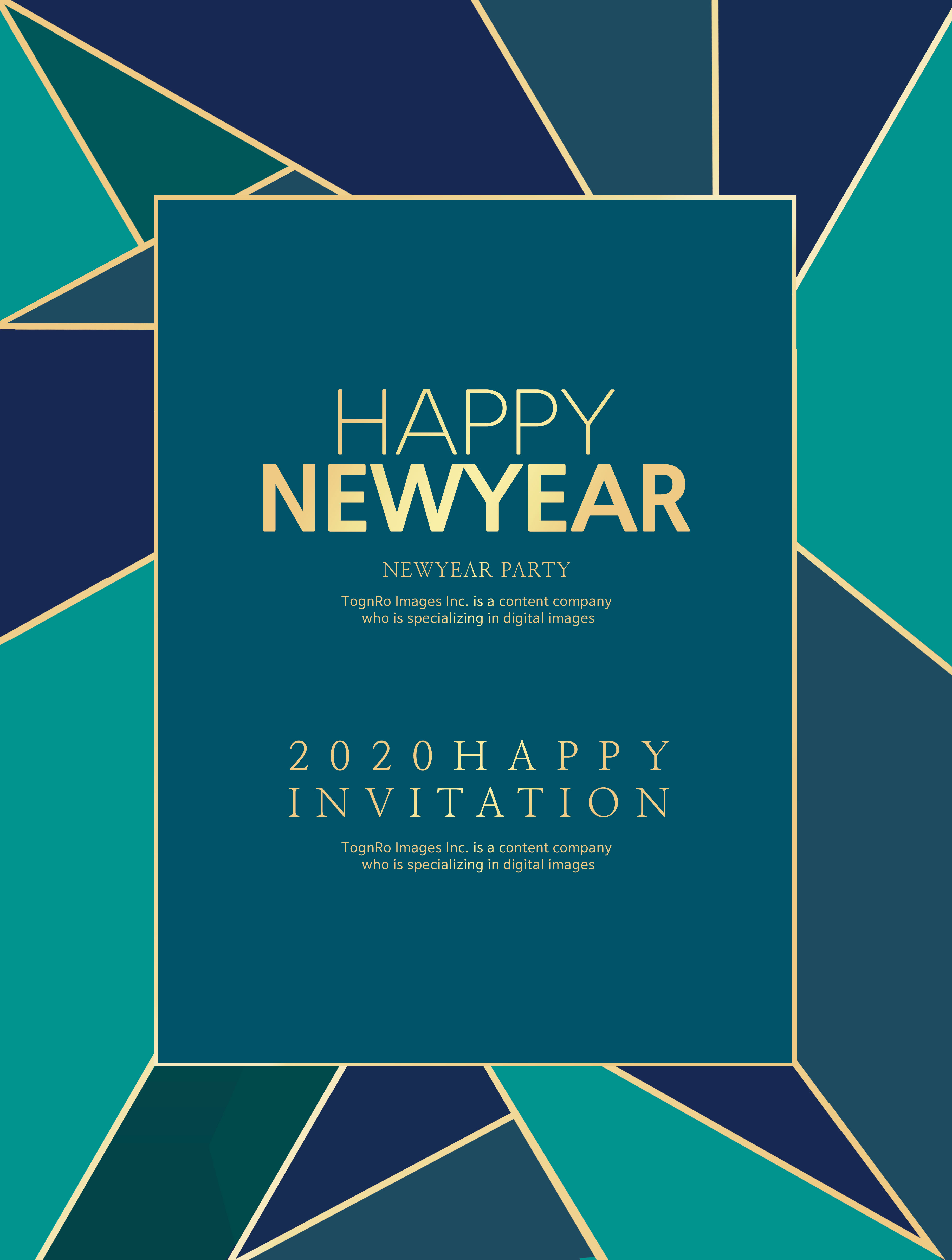 几何图形背景新年派对活动邀请传单/海报PSD素材素材库精选psd模板插图