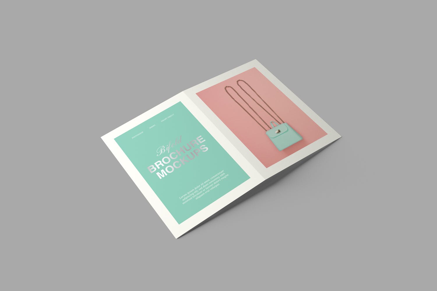 A5双折页产品传单设计图样机 A5 Bifold Brochure Mockups插图(2)