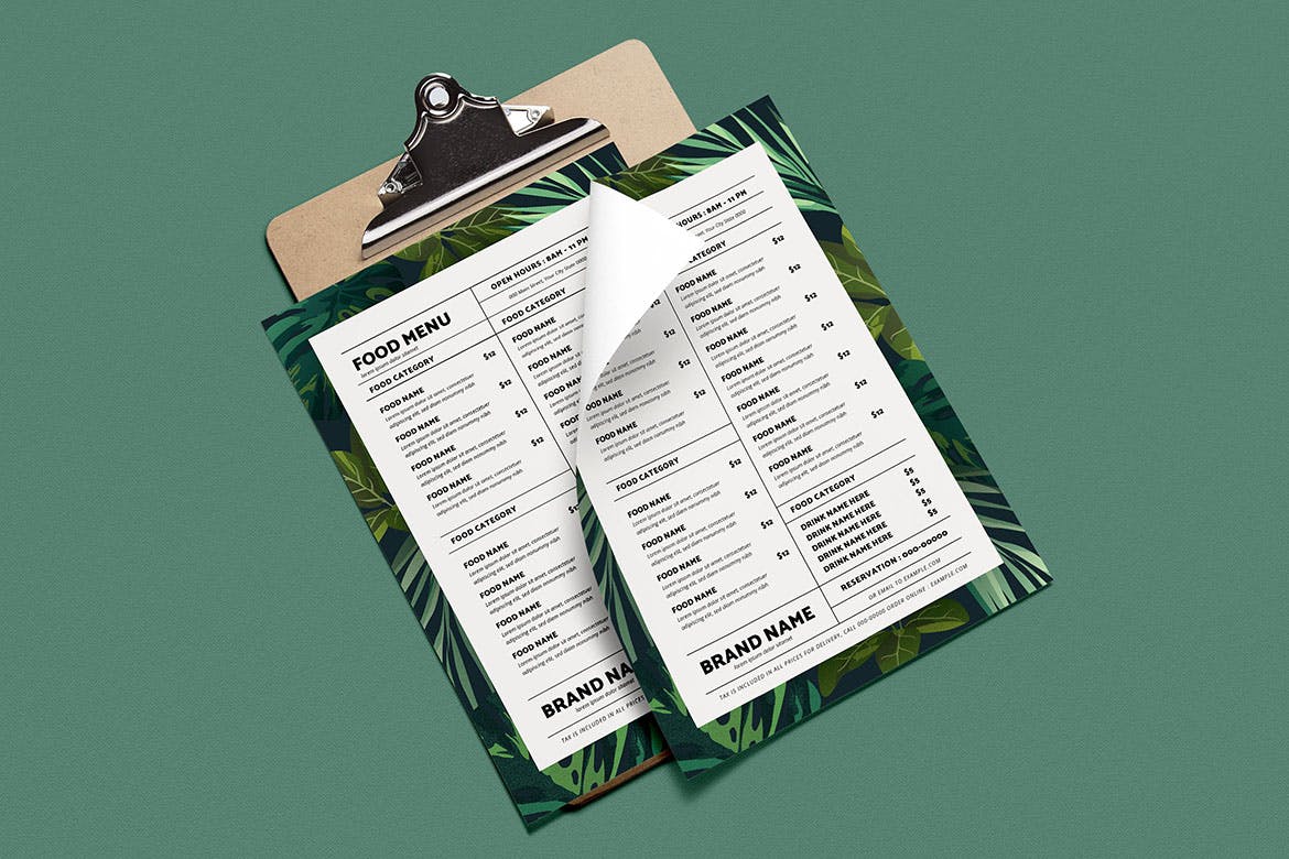 热带主题餐厅美食菜单设计模板 Tropical Food Menu插图(4)