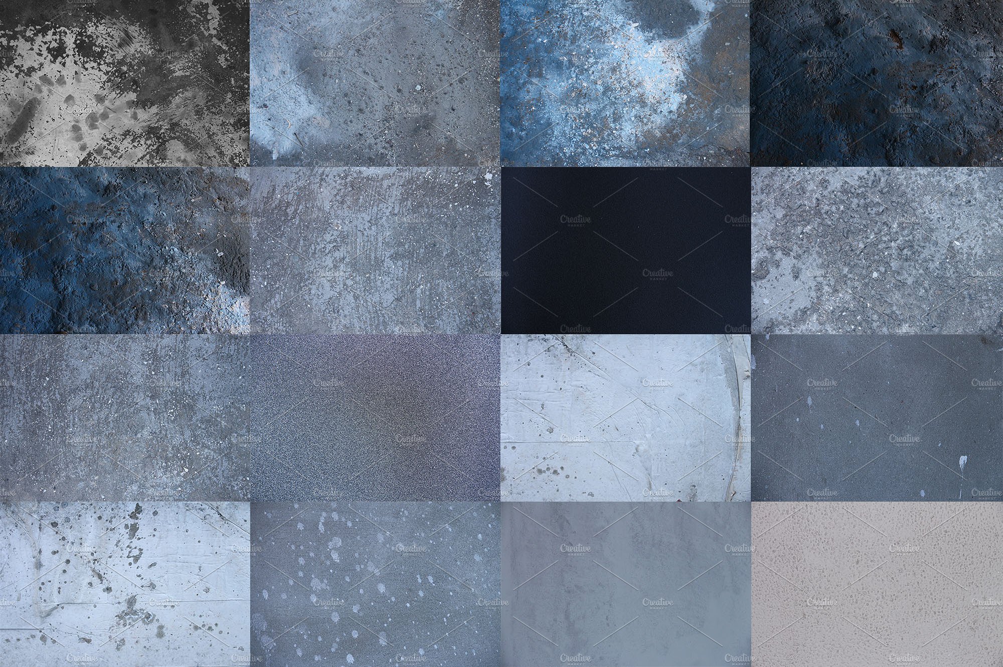 16种城市锈迹土墙纹理 16 Wall, Floor, Road Textures插图