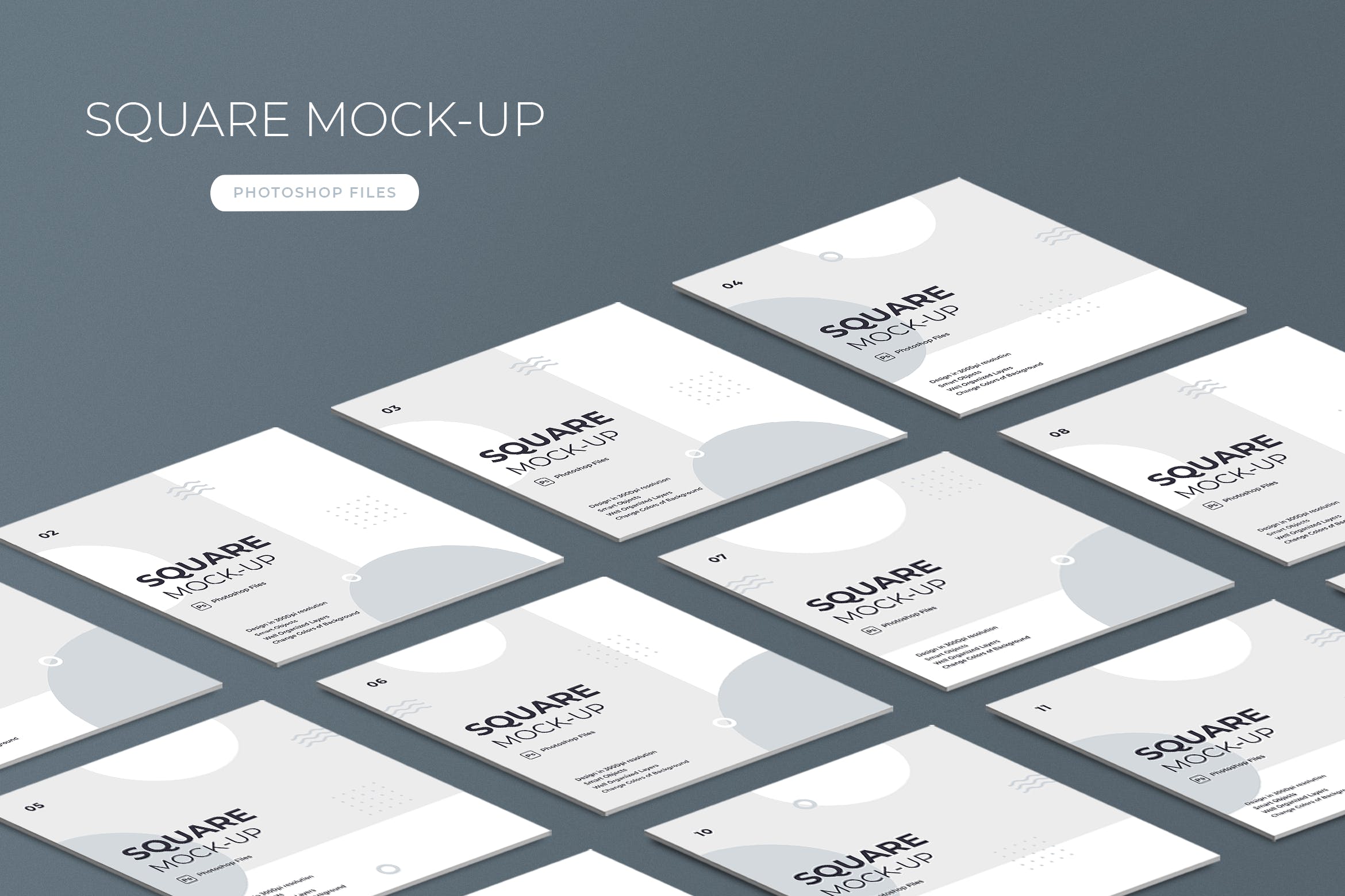 ADL正方形卡片设计透视图样机模板02 ADL – Perspective Square Mock-Up.02插图