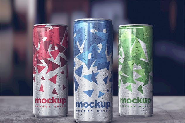 能量饮料罐头外观设计样机 Energy Drink Can Mockup vol.2插图(4)