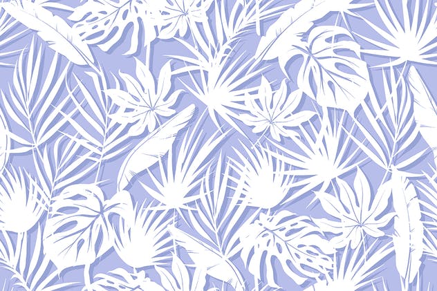 单色花卉无缝图案/背景素材 Unicolorous Seamless Floral Patterns / Backgrounds插图(3)