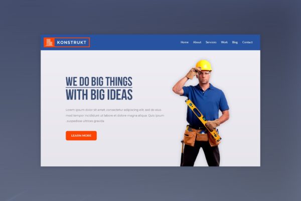 建筑基建主题网站巨无霸Banner图设计PSD模板 Konstrukt – Construction Website Hero Banner