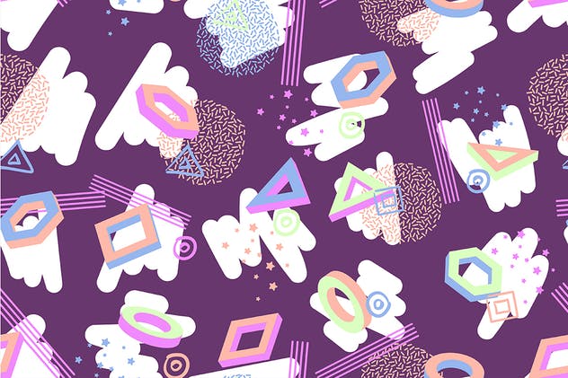 10款复古风格抽象纹理图案 Seamless Patterns in Retro Style Backgrounds插图(5)