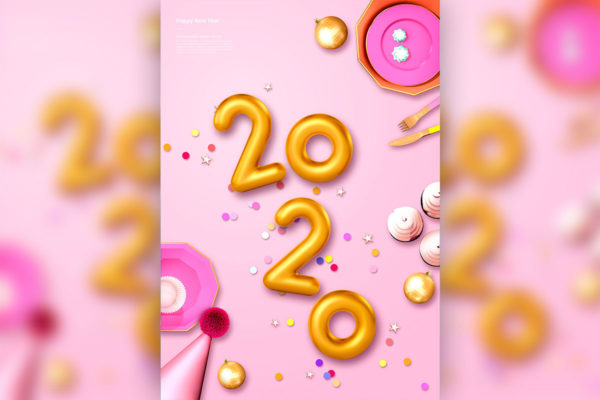 2020新年主题海报PSD素材素材库精选模板[PSD]