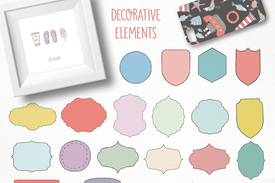 可爱海洋生物手绘插画剪贴画 Cute Sea Collection Pro插图(3)