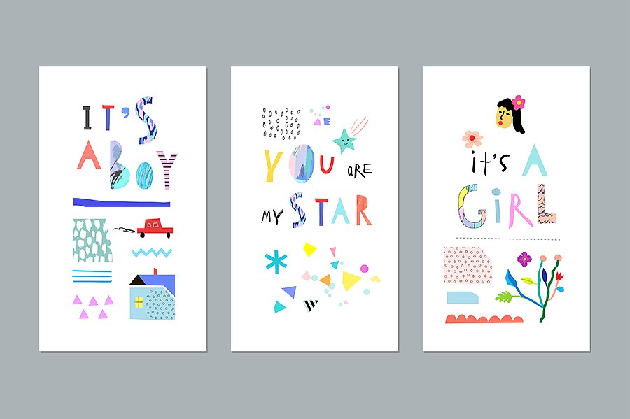 剪纸艺术英文字母设计素材 Paper CUT Alphabet插图(3)