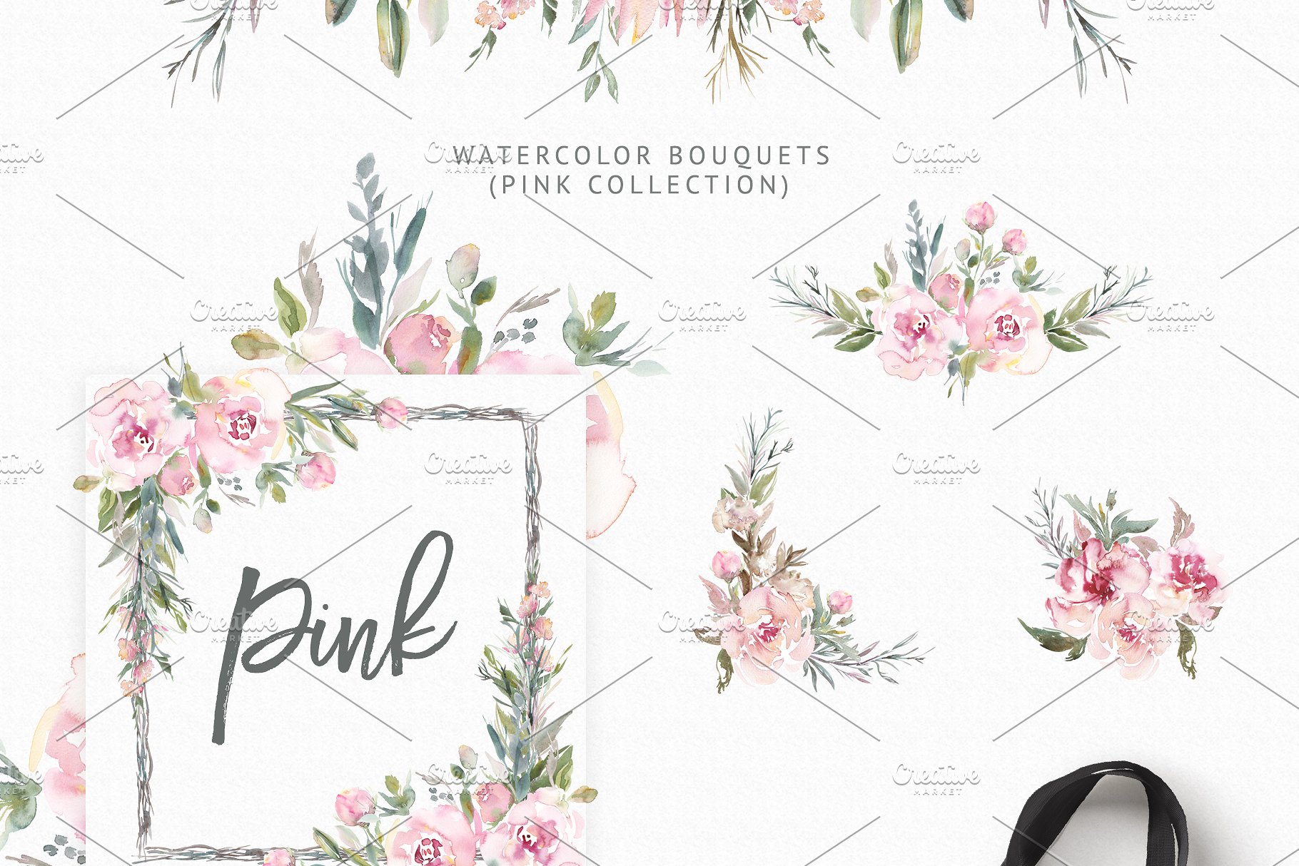 春天优雅花卉元素手绘素材合集 Spring Lush Flowers插图(2)