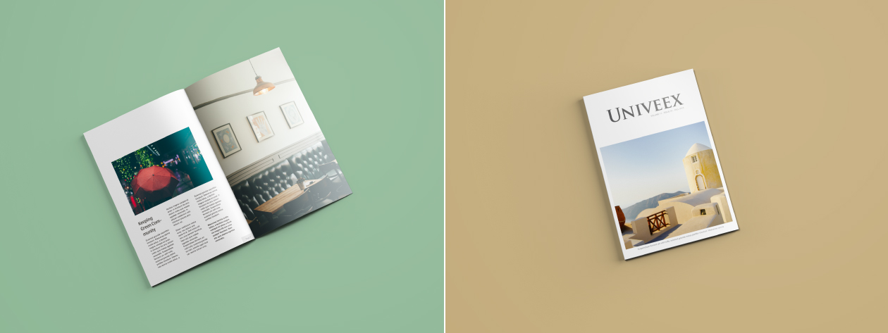 A4精装杂志封面&内页排版印刷效果图样机 A4 Magazine Mockup插图(9)