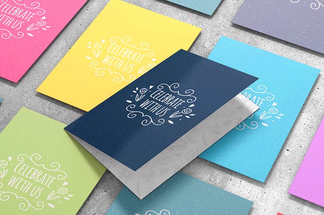 邀请函与贺卡样机模板v2 Invitation & Greeting Card MockUp vol.2插图(8)