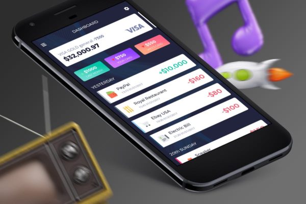线上交易金融类手机APP UI套件 – H Finance 7 Mobile Ui – H