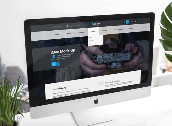 素材库下午茶：一套时尚完美的苹果iMac电脑网页设计展示模型[PSD]