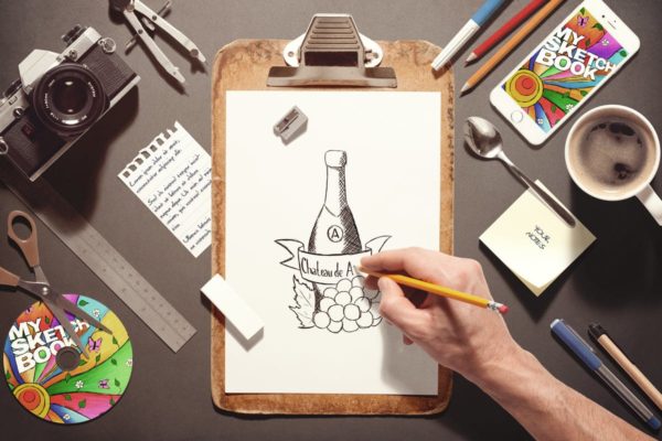 设计创作工作室场景生成器 Sketchbook / Stationery Scene Creator Mock-up