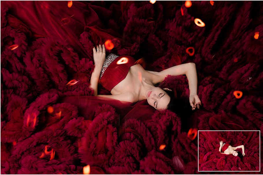 高分辨率浮动心形照片效果处理叠层 5K Floating Hearts Overlays插图(1)