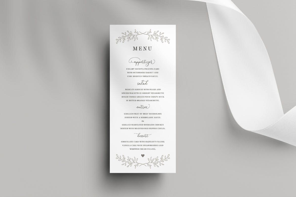 简约朴素风格婚礼邀请设计物料素材 Wedding Invitation Set插图(4)