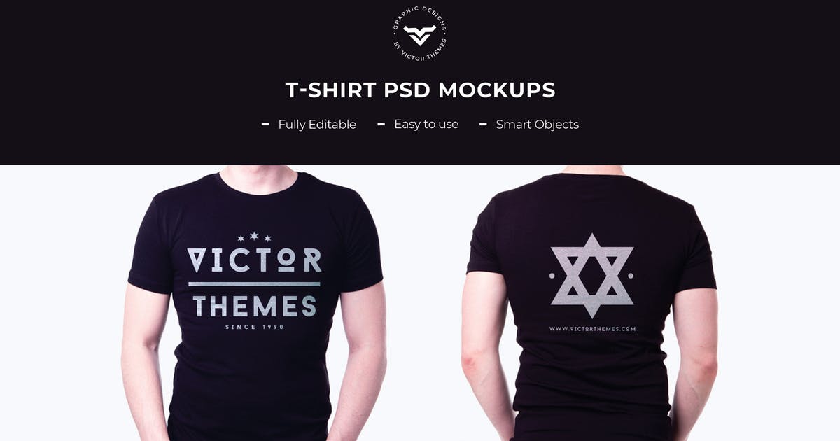 T恤双面印花设计图样机素材库精选 T-Shirt Mockup插图