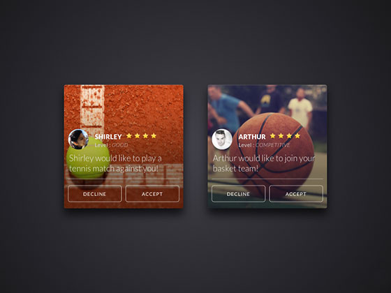 运动类通知卡片素材之家精选sketch素材