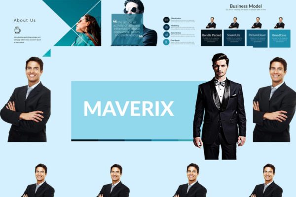 行业咨询代理服务企业适用PPT幻灯片模板下载 MAVERIX Powerpoint Template