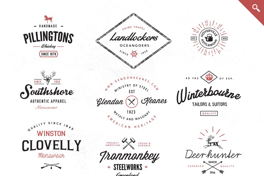 精美的复古Logo模板包 Vintage Logo Template Bundle Vol 2插图(2)