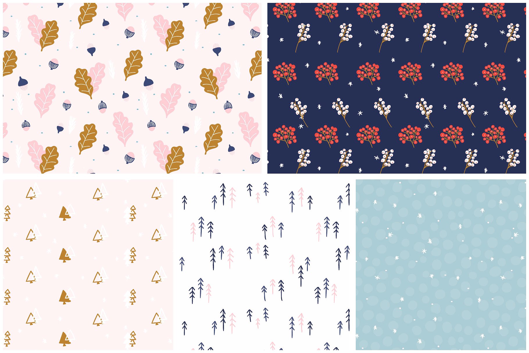 冬季仙境圣诞花样图案 Winter Wonderland Christmas Patterns插图(5)