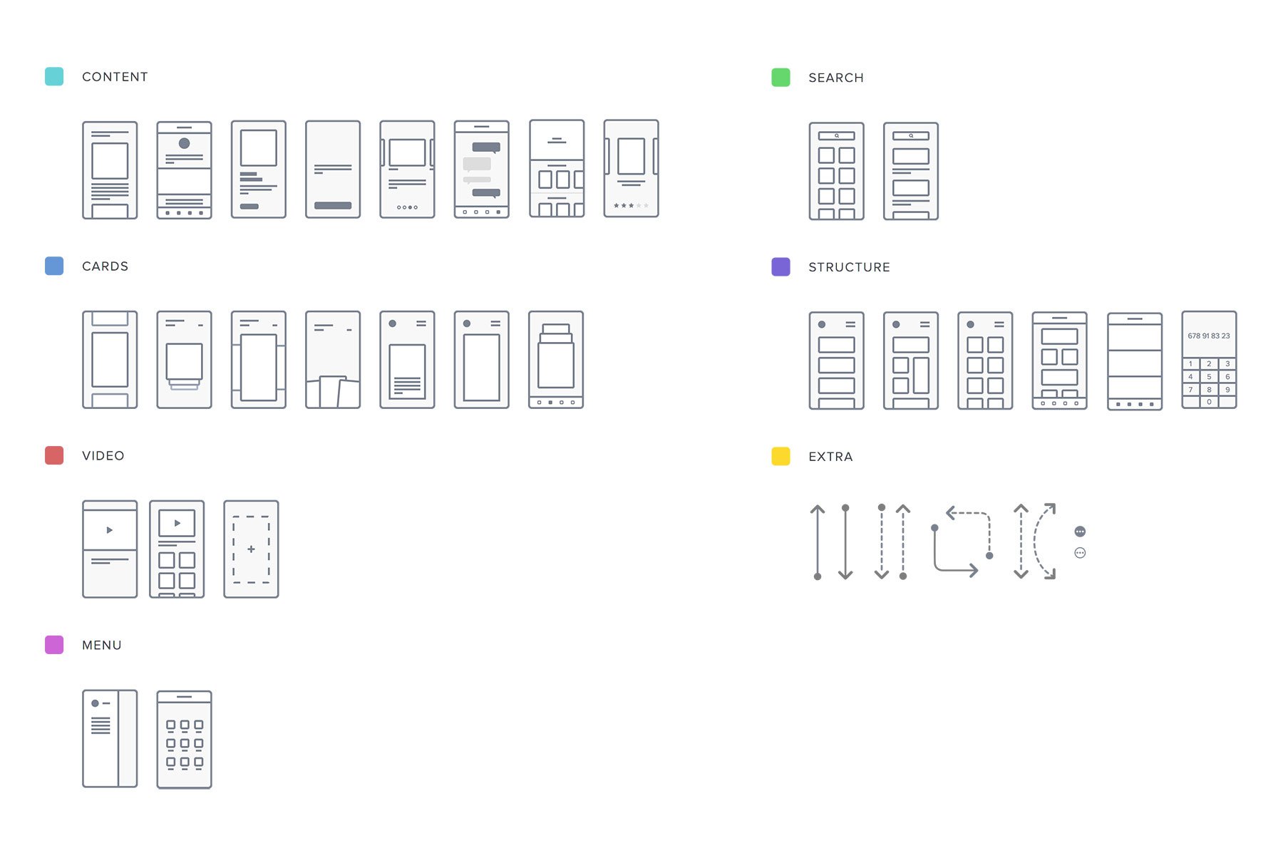 Wireframe Flow Icons