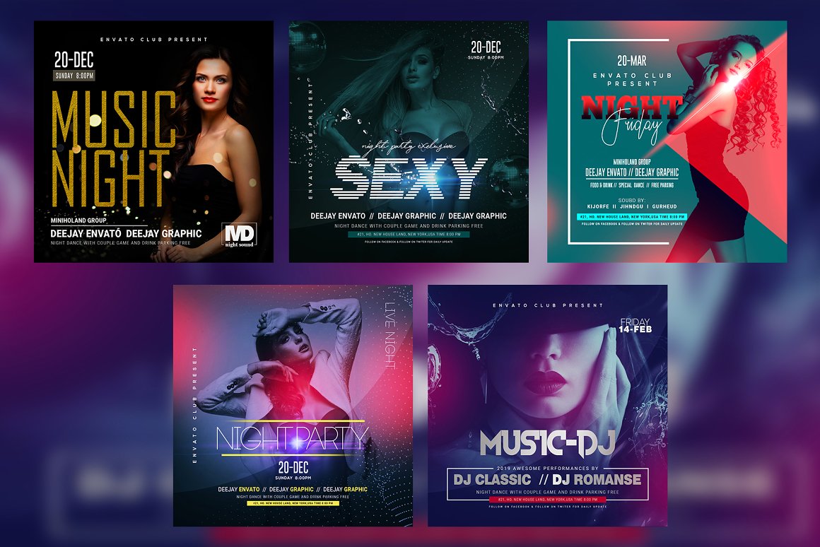 女士之夜传单PSD模板下载插图(1)