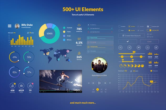 平板电脑APP应用UI界面设计模板 InSpired – iPad & Tablet App Design UI Kit插图(3)